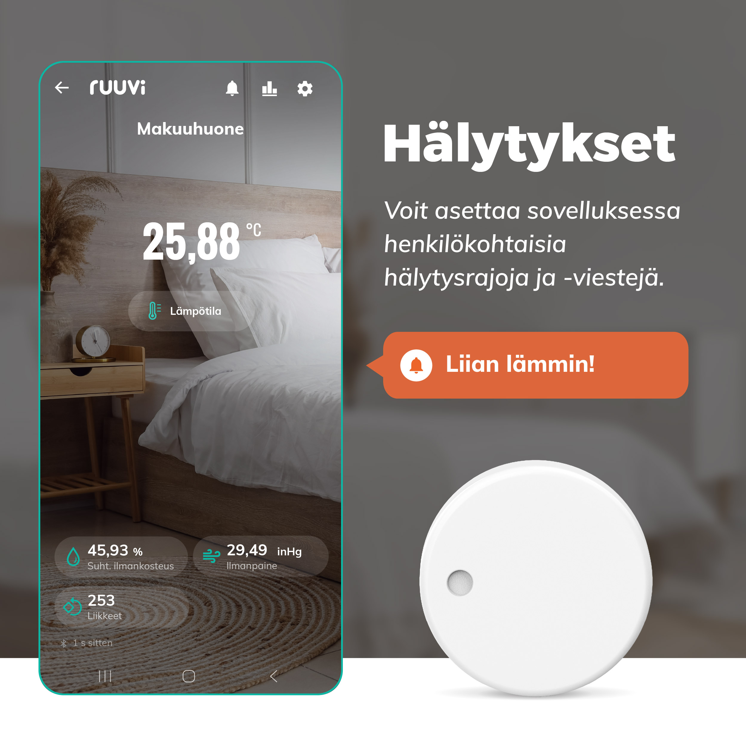 RuuviTag ja hälytys