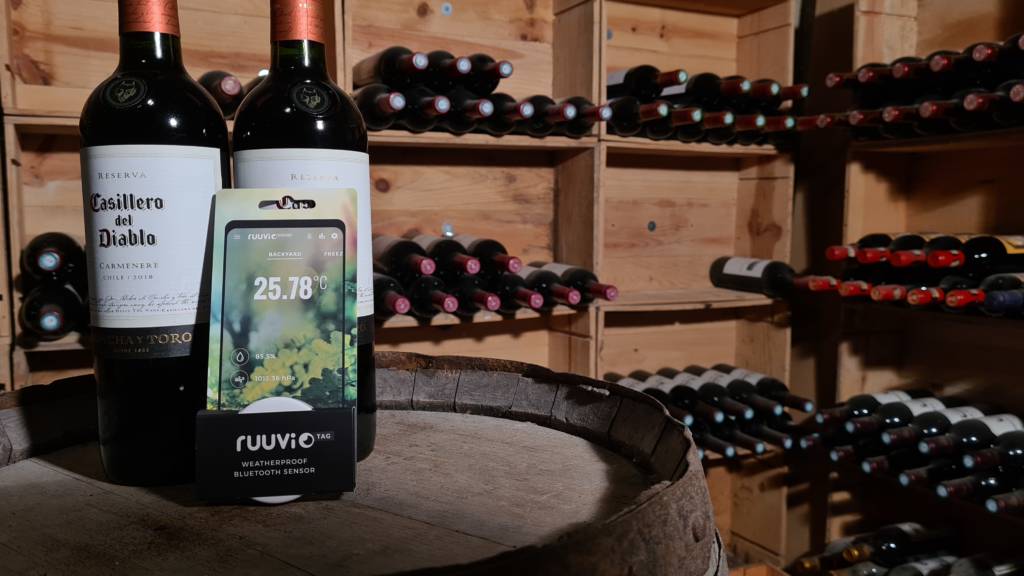 RuuviTag monitors conditions of the whole wine cellar