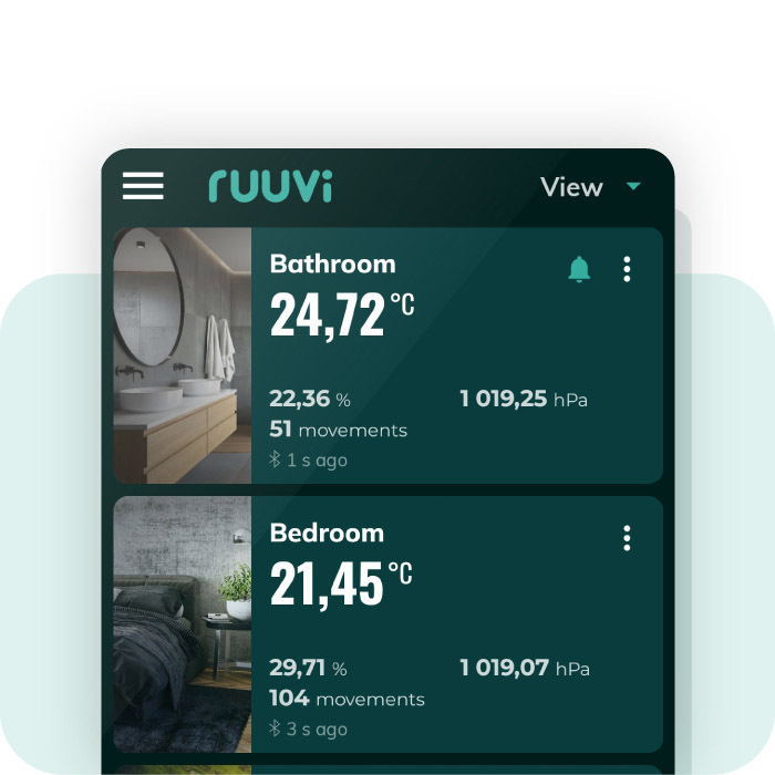 Temperature measurements in Ruuvi mobile app