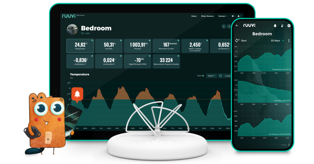 Ruuvi mobile app and web app features