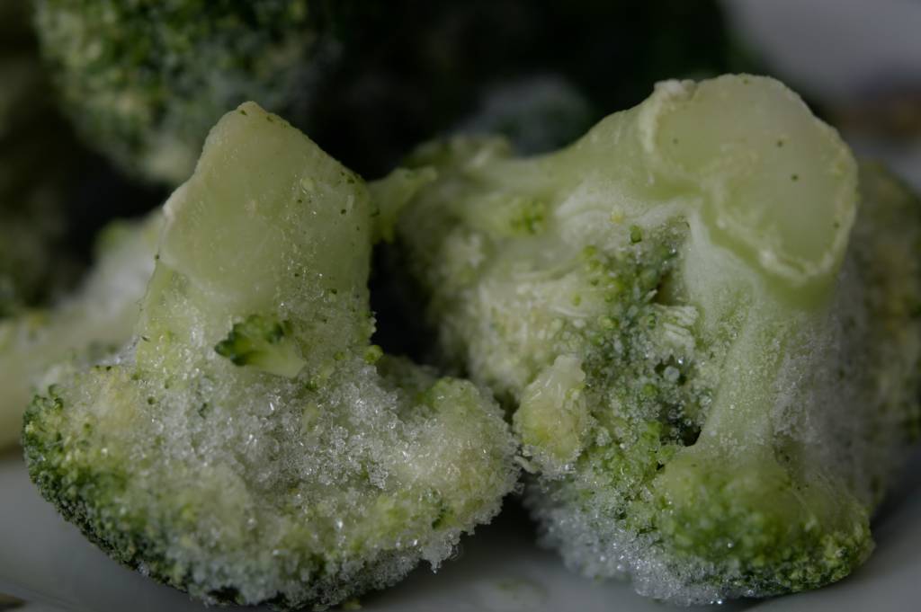 Freezer burnt broccoli.