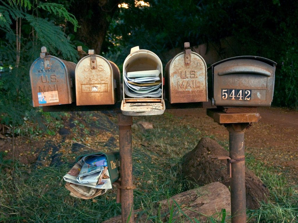 Mailboxes in a row