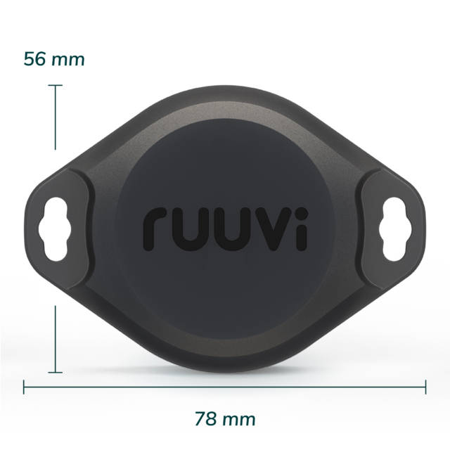 RuuviTag Pro wireless temperature sensor dimensions 78 mm